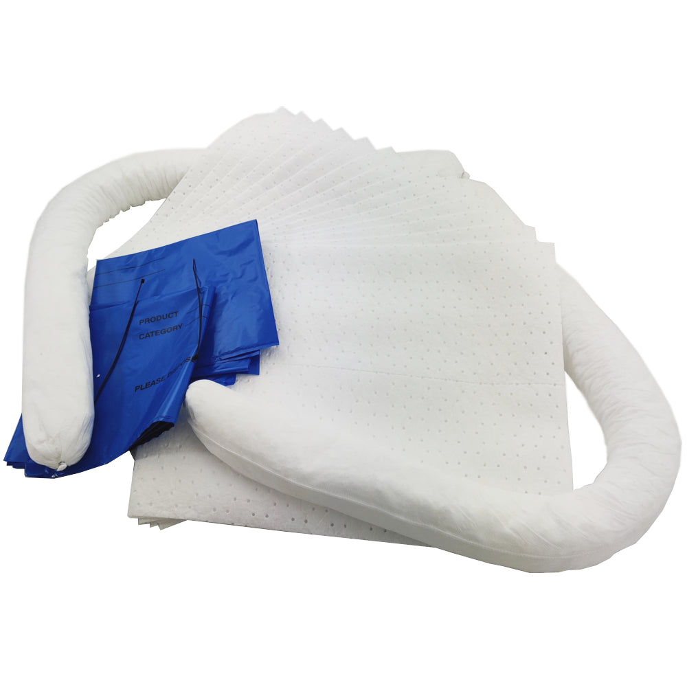 30L Oil Only Spill Kit – Compact Clip Top Bag, Single Use, Pads & Sock Included