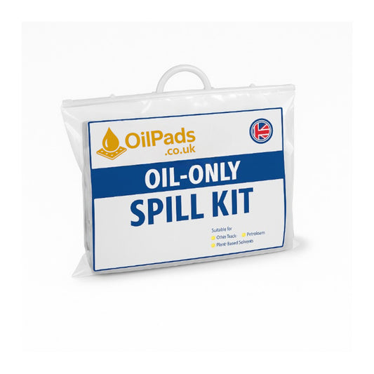 30L Oil Only Spill Kit – Compact Clip Top Bag, Single Use, Pads & Sock Included