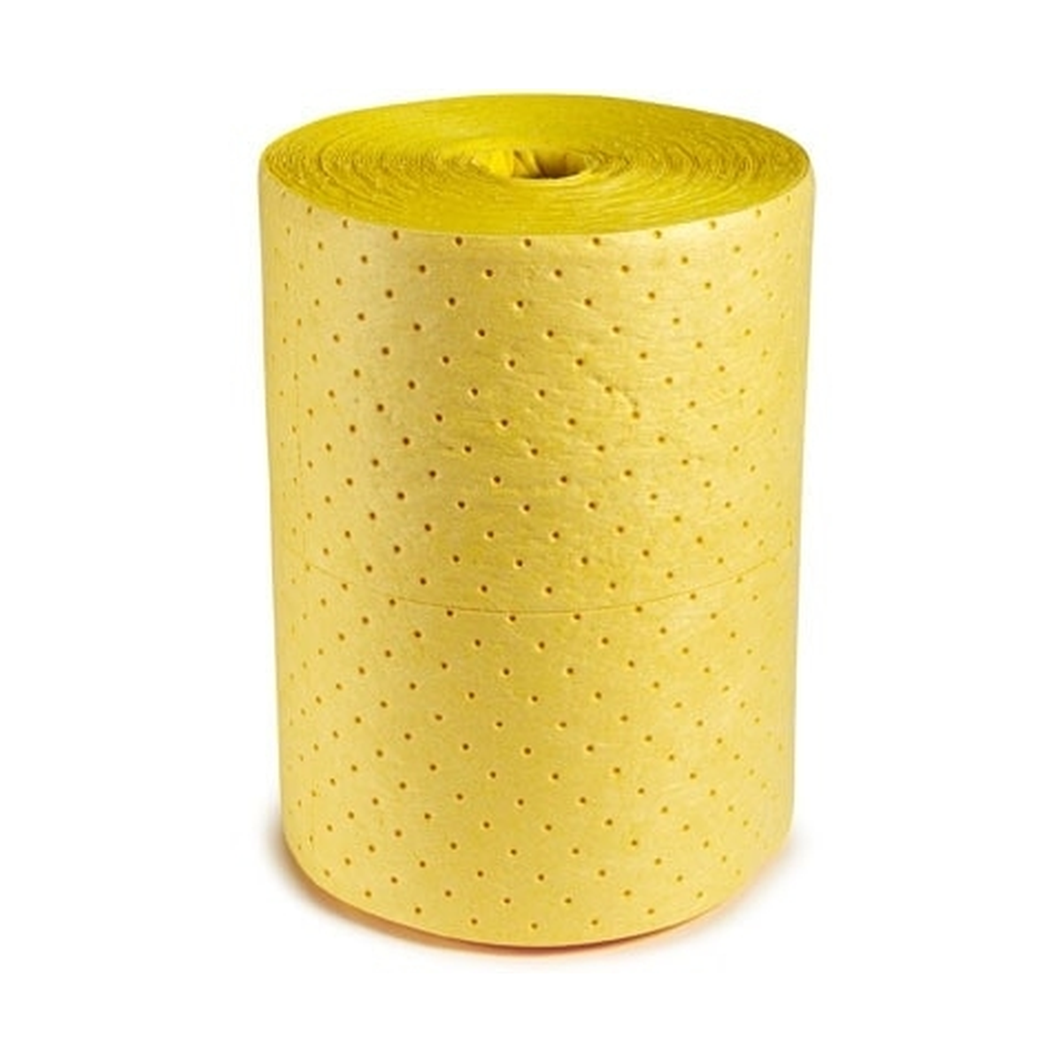 Yellow chemical spill pads on a roll.