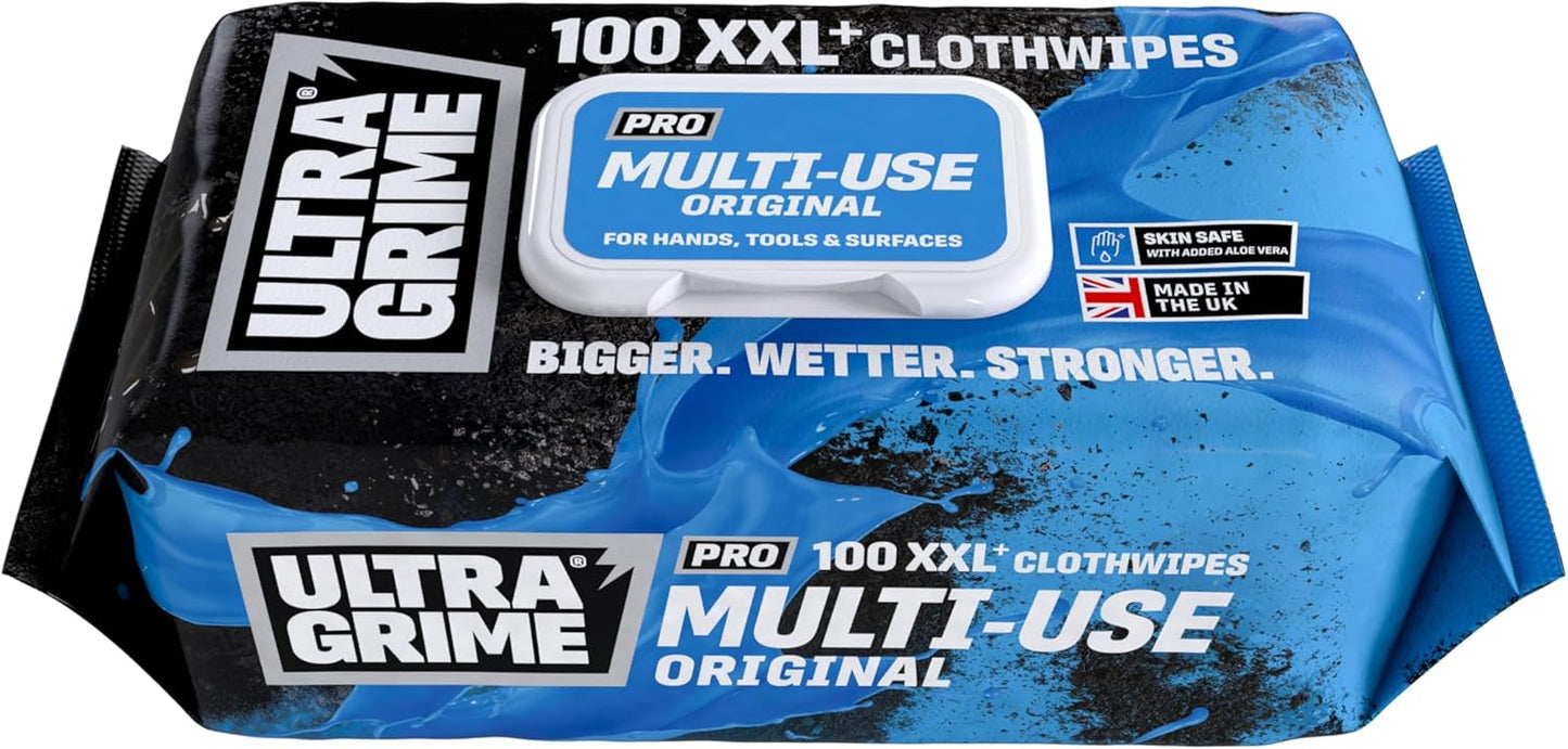 UltraGrime Pro XXL Multi-Use Cloth Wipes — Pack of 100 (5900)