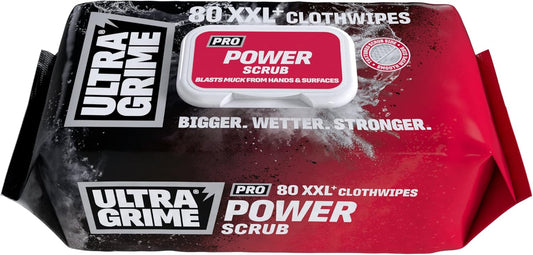 UltraGrime Power Scrub XXL Wipes – Heavy Duty Cleaning, 80 Pack (NUV5920)
