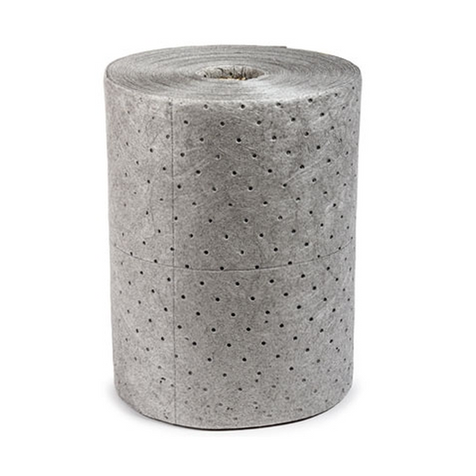 Grey Maintenance Absorbent Roll – 50cm x 40m – Perforated – Oil & Water Spill Control