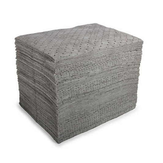 Grey Maintenance Absorbent Spill Pads – Oil, Coolant & Water Clean up – 50/100/200 Pack