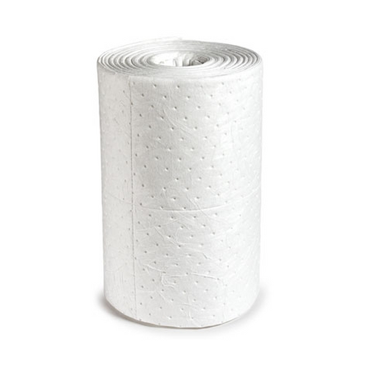 Oil Only Absorbent Roll 50cm x 40m – White Single Lam Spill Control Pad Roll – Hydrocarbon Absorption